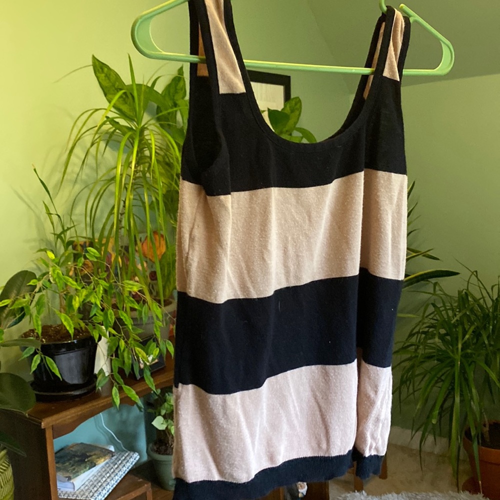 Tan and black sweater tank. Size medium